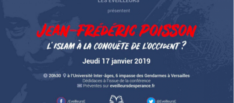 Jean-Frédéric Poisson donnera une conférence jeudi 17 janvier à Versailles à 20h30