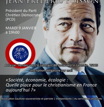 Conférence de Jean-Frédéric Poisson mardi 9 janvier 2018