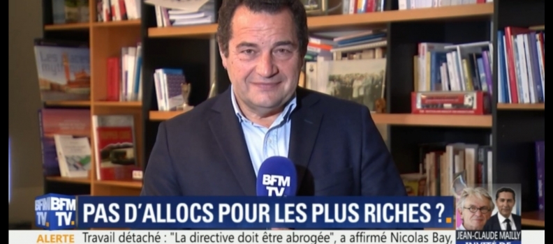 Jean-Frédéric Poisson sur BFMTV pour dénoncer la fin de l’universalité des allocations familiales par le Gouvernement Macron