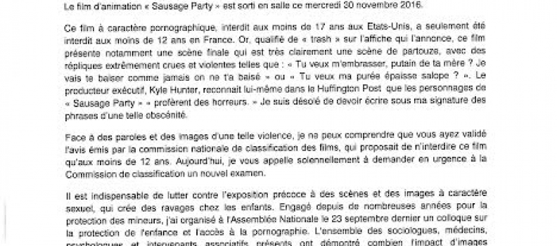 « Sausage Party » – Lettre ouverte à la Ministre de la Culture