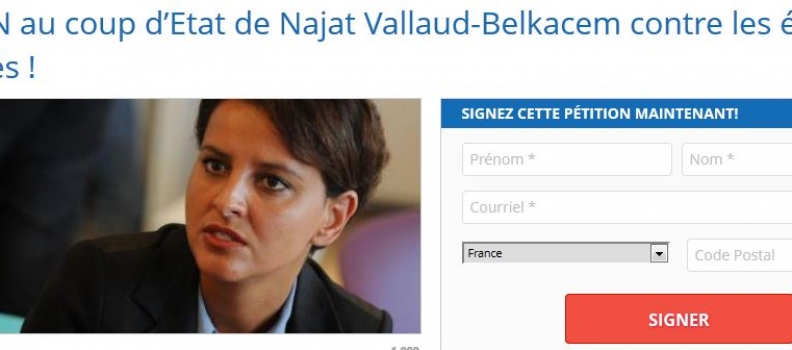 NON au coup d’Etat de Najat Vallaud-Belkacem contre les écoles libres ! Signez la pétition !